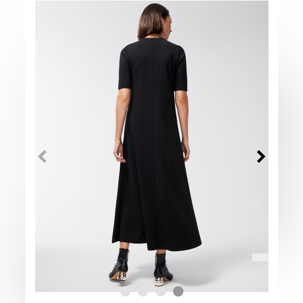 Chico’s ponte A-line elbow sleeve maxi dress in black 1/US 8 - Picture 4 of 11
